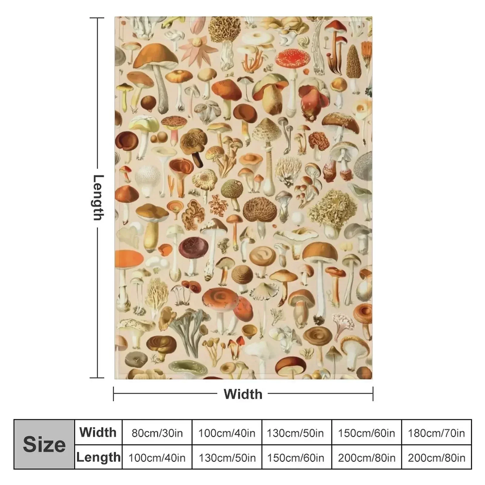 Vintage Mushroom Designs Collection Throw Blanket for babies Multi-Purpose Designers Single Plush Thin Blankets