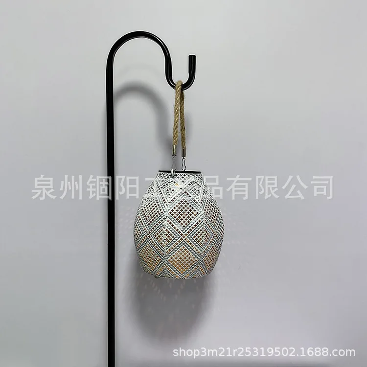 Creative Solar Iron Hollow Hemp Rope Projection Lamp Outdoor Garden Courtyard Landscape Decorative Lamp Suspension Lamp