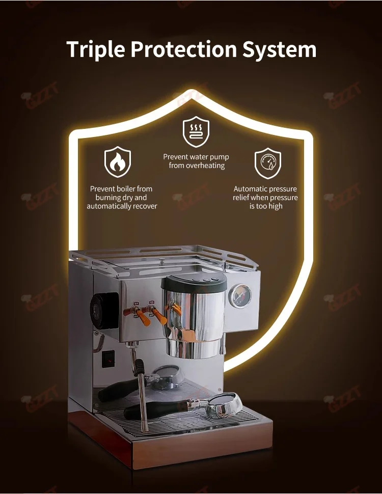 GZZT M3PRO Semi-Automatic Espresso Machine OPV Stabilized Coffee Machines Built-In 2L Water Tank Dual Pump for Coffee Maker 220V