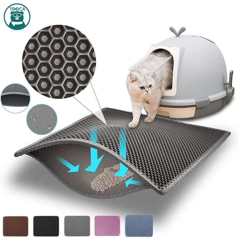 

Cat Litter Mat Double Layer Cat Litter Box Waterproof Mat Non-slip Sand Cat Foldable Pad Washable Mat Pet Clean Supplies