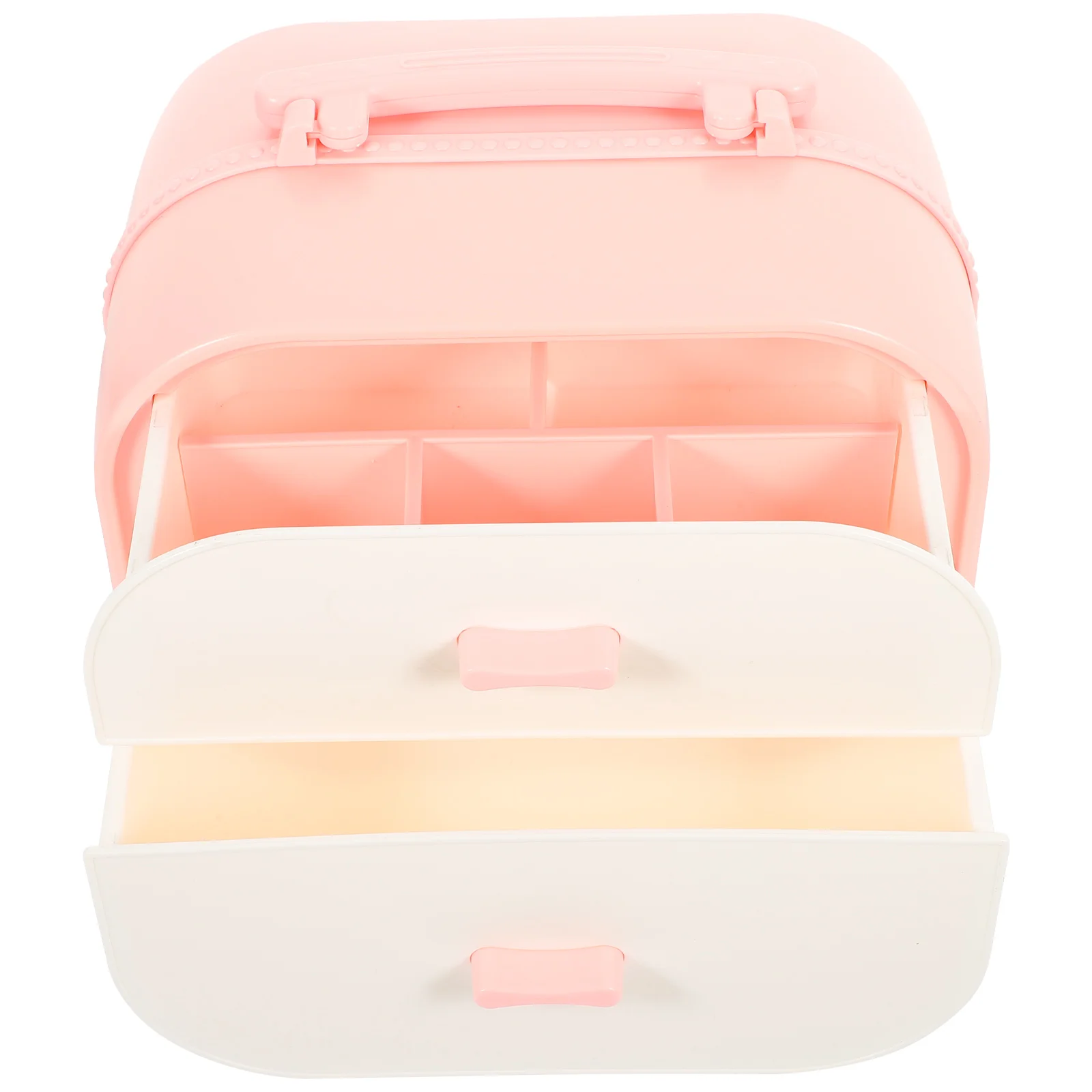 

1set Large Capacity Kids Hair Accessory Storage Box Double Tier Organizer For Girls Headdress Holder Case Container