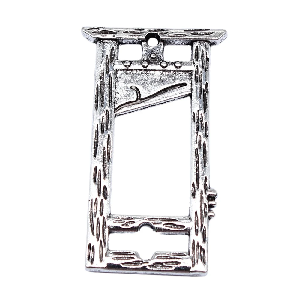 5pcs/lot 37x22mm Guillotine Charms For Jewelry Making Antique Silver Color 1.46x0.87inch