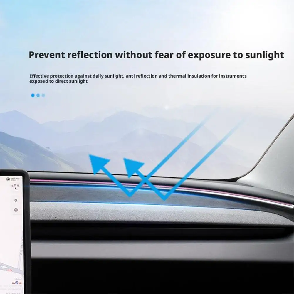   Voor Tesla 2024 Dashboard Cover Highland Flanel Dashboard Pad Dash Mat Anti-Glare Anti-Slip Soft Dash cover Mat 2025 Nieuwe