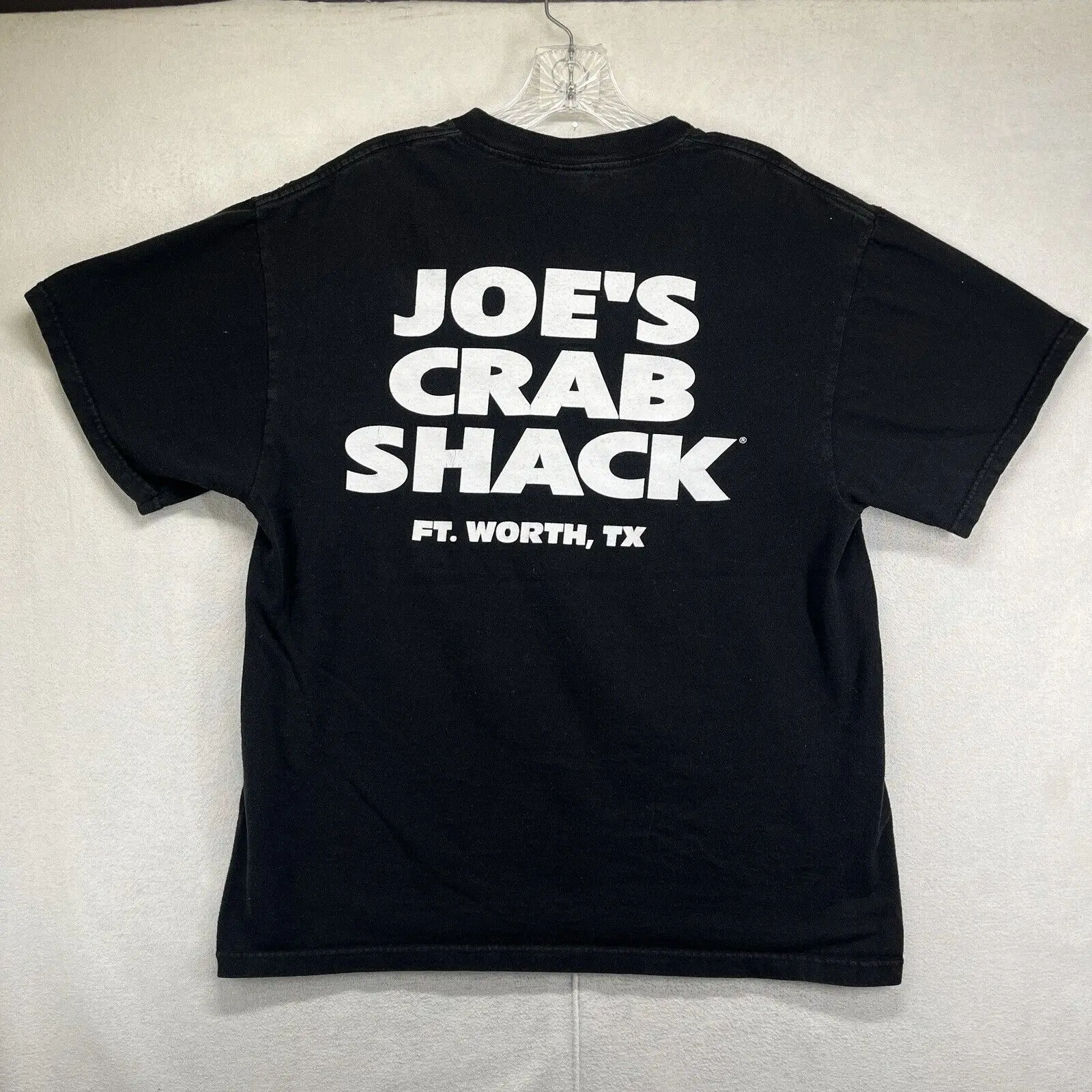 Joe's Crab Shack T Shirt Mens Size Large Double Sided Fort Worth Texas