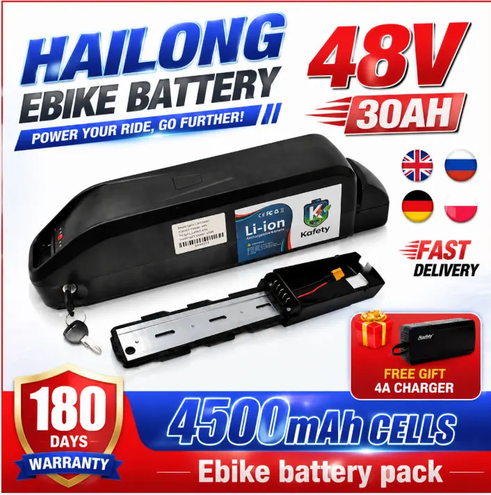 EU-Lagerbestand Polen, 3-7 Tage schnelle Lieferung, 21700 Batteriezellen, Original eboat Hailong Downtube Lithium-Batteriepack 36V 48V 30000mAh 30A BMS für 250W-1000W E-Bike-Motor