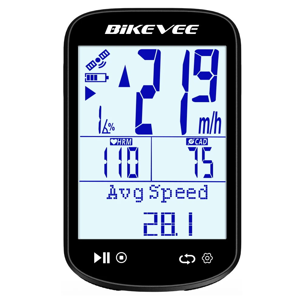 2,6-Zoll Multifunktionaler Kabelloser GPS-Fahrradcomputer mit Hintergrundbeleuchtung Bluetooth/ANT+ Link-S App Fahrrad-Tachometer Kilometerzähler