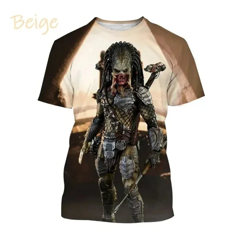 Movie Iron Blood Warrior Alien Monster 3D Printed T-shirt Extra Large Casual Personality Unisex Hip Hop Loose Short Sleeve