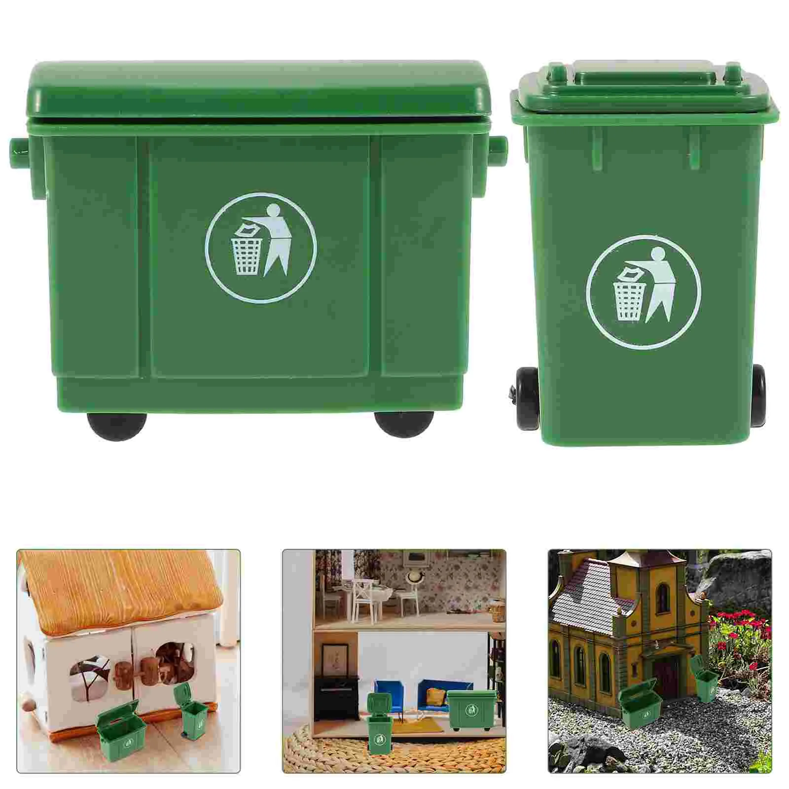 2 szt. Domek dla lalek puszki na śmieci miniaturowy kosz na śmieci mały domowy kosz na śmieci Model