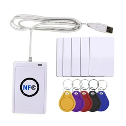 交換可能なタグ付きUSB nfcリーダー,ワイヤレススマートカードおよびライター用,5個uid