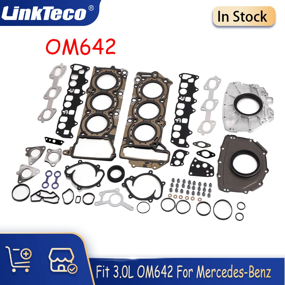 Full Gasket Set Head Gasket Set Fit OM642 3.0L V6 Diesel For 05-20 Mercedes-Benz C-Class CLK CLS E-Class G-Class GLC GLE 3.0