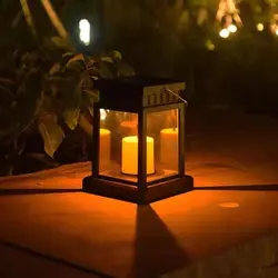 Solar Palace Lantern Outdoor Solar Lights Lawn Landscape Waterproof Hanging Atmosphere Candle Lamp Floor Yard Garden Decorative