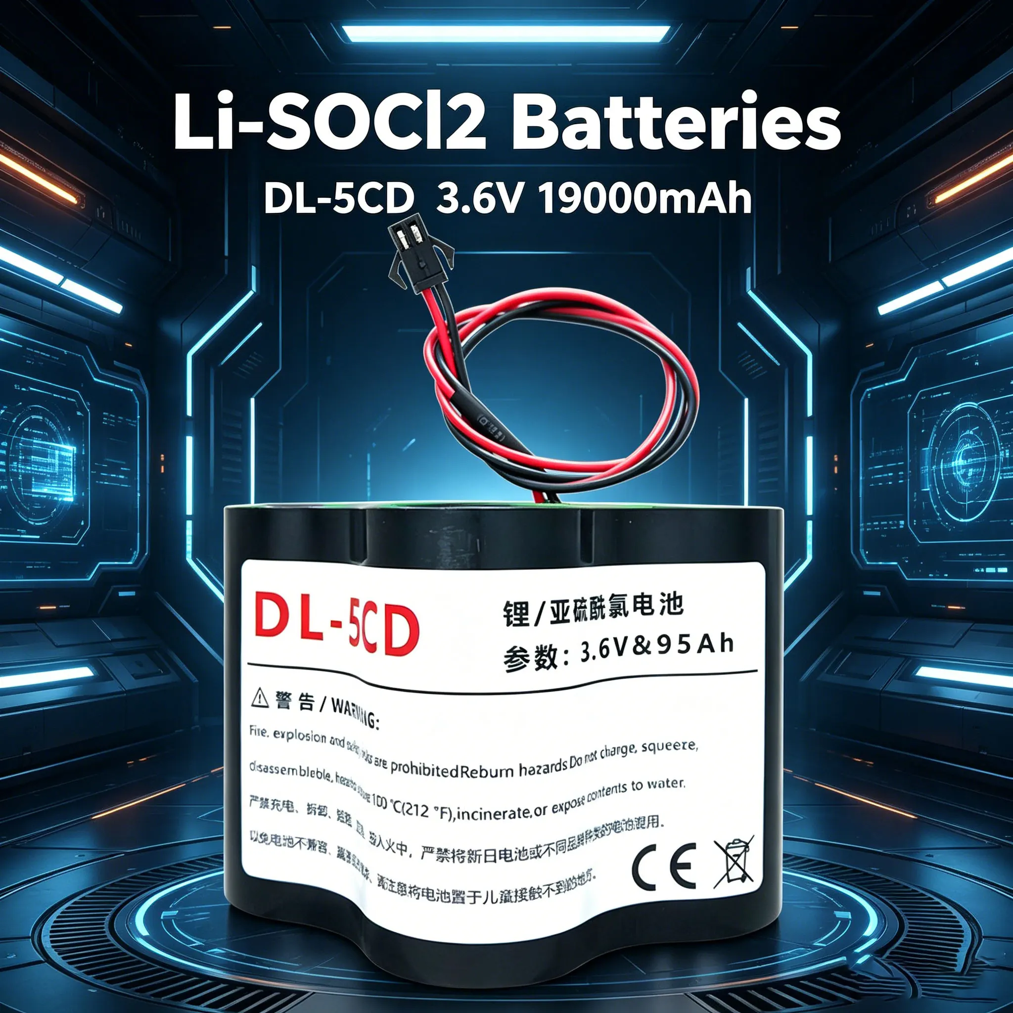 DL-5CD Intelligent robotic arm controller water meter natural gas meter flowmeter 3.6V Li-SOCl2 Batteries ER34615