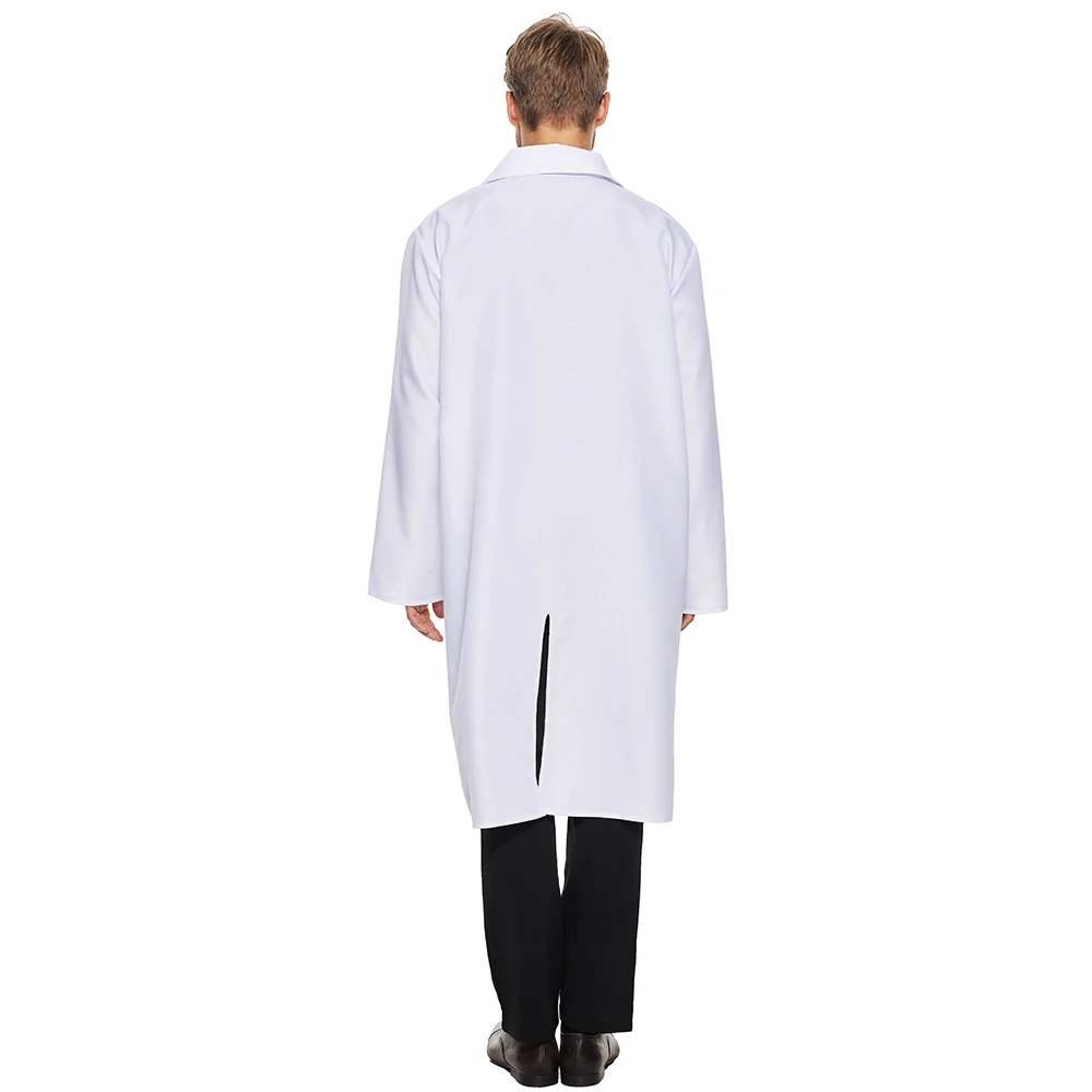 Family Halloween Costume Mad Scientist Costume With Wig White Unisex Lab Uniform Carnival Party Purim Stage Performance Props