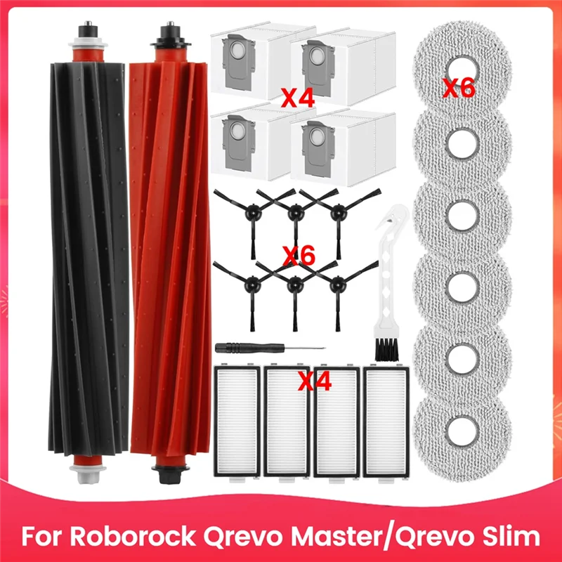 

A15F-Accessories For Roborock Qrevo Master/Qrevo Slim Vacuum Cleaner Main Side Brush Hepa Filter Mop Cloth Dust Bags