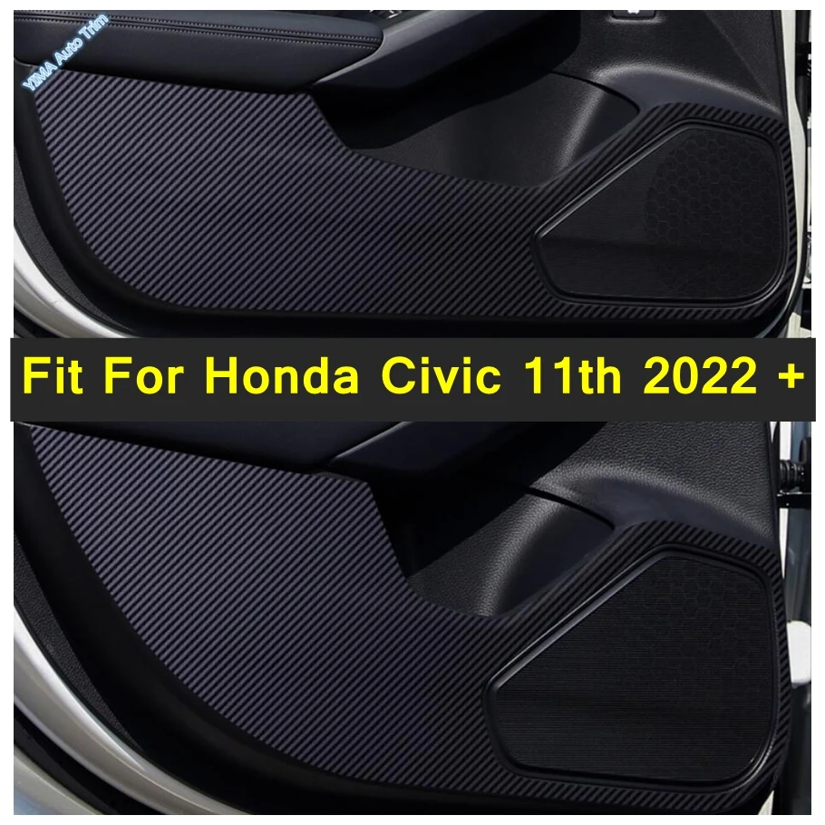 

Car Side Edge Film Protection Pad Anti-kick Door Mats Sticker For Honda Civic 11th 2022 2023 2024 Carbon Fiber Look Accessories