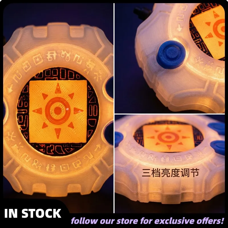 

In Stock Glowing Keychain Digimon Adventure Digital Monster Refrigerator Magnet Pendant Night Light Collectible Toy As Gifts
