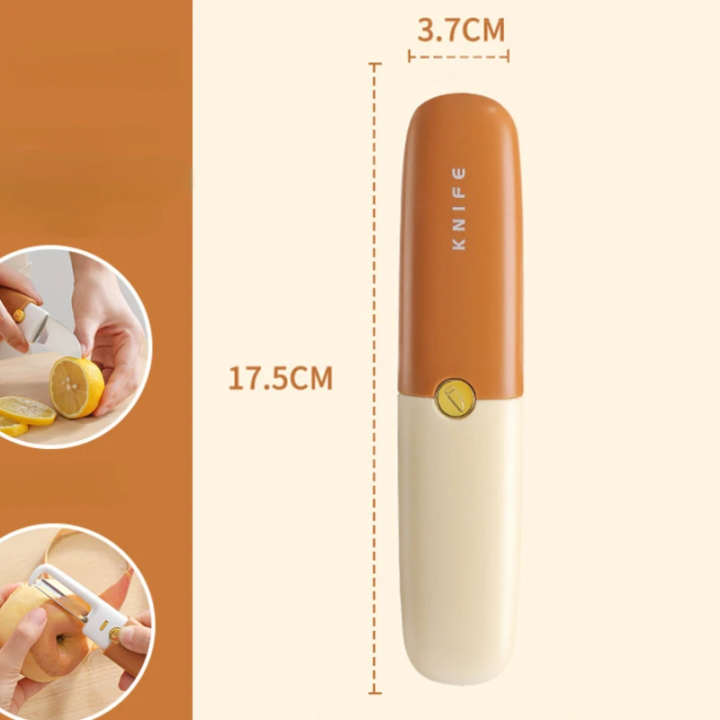 2-in-1 Multi-functional Small Fruit Knife Peeler Travel Dormitory Kitchen Home Melon Knife High Appearance Level