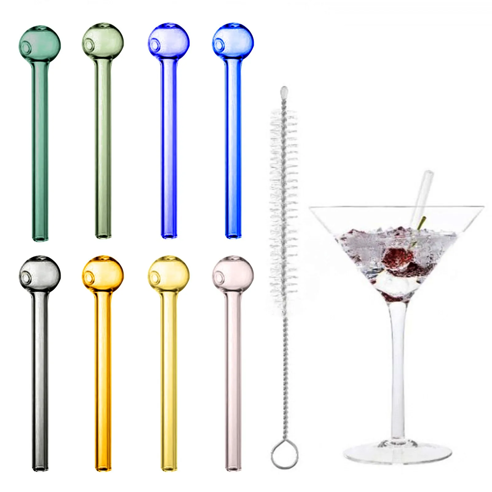 Heat Round Headed For Juice And Milk Glass High Borosilicate Glass Cocktail Color Foldable Teal