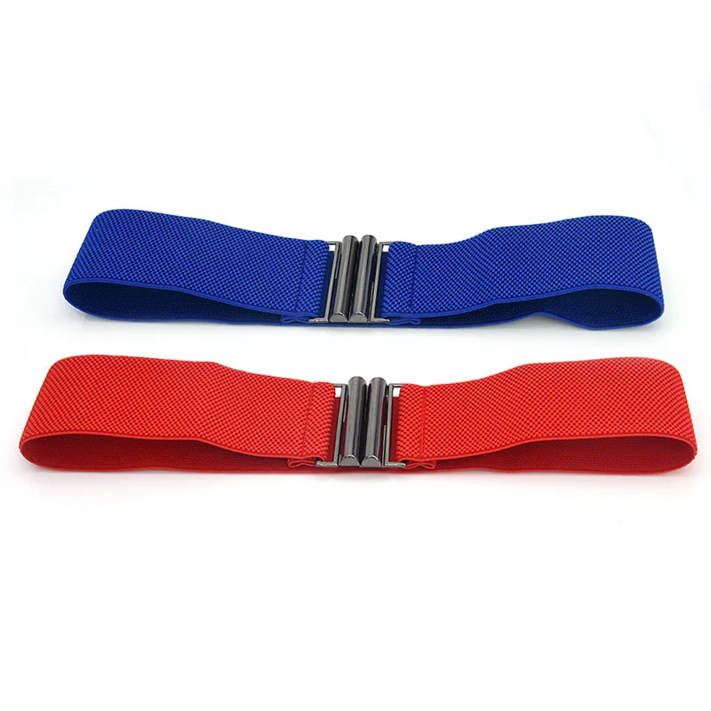 1PC 68cm Long Stretch Cinch Waistband Women Waist Belt Metal Buckle Stretch Belt For Women Decorative Dress Waistband