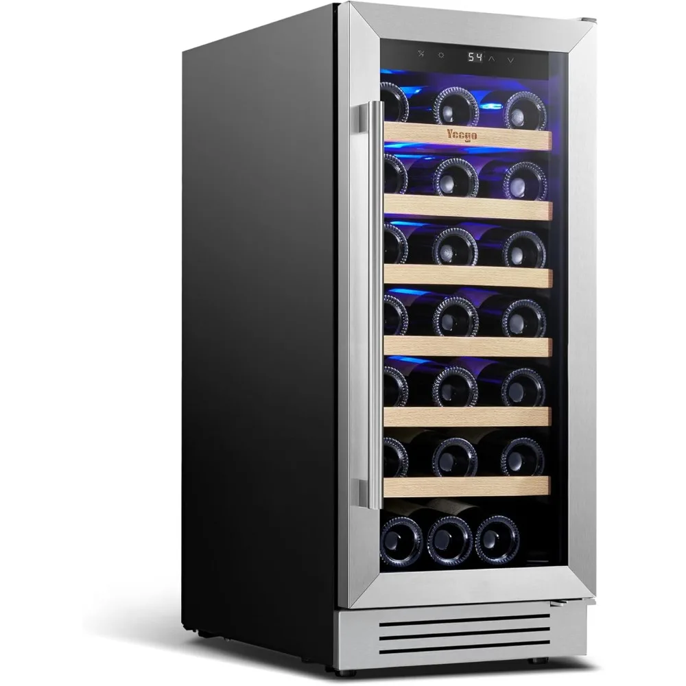 Wine Fridge - 15 inch 33 Bottles 40-65℉ Temperature Touch Control, Built-In/Under Counter/Freestanding Wine Cooler Refrigerator