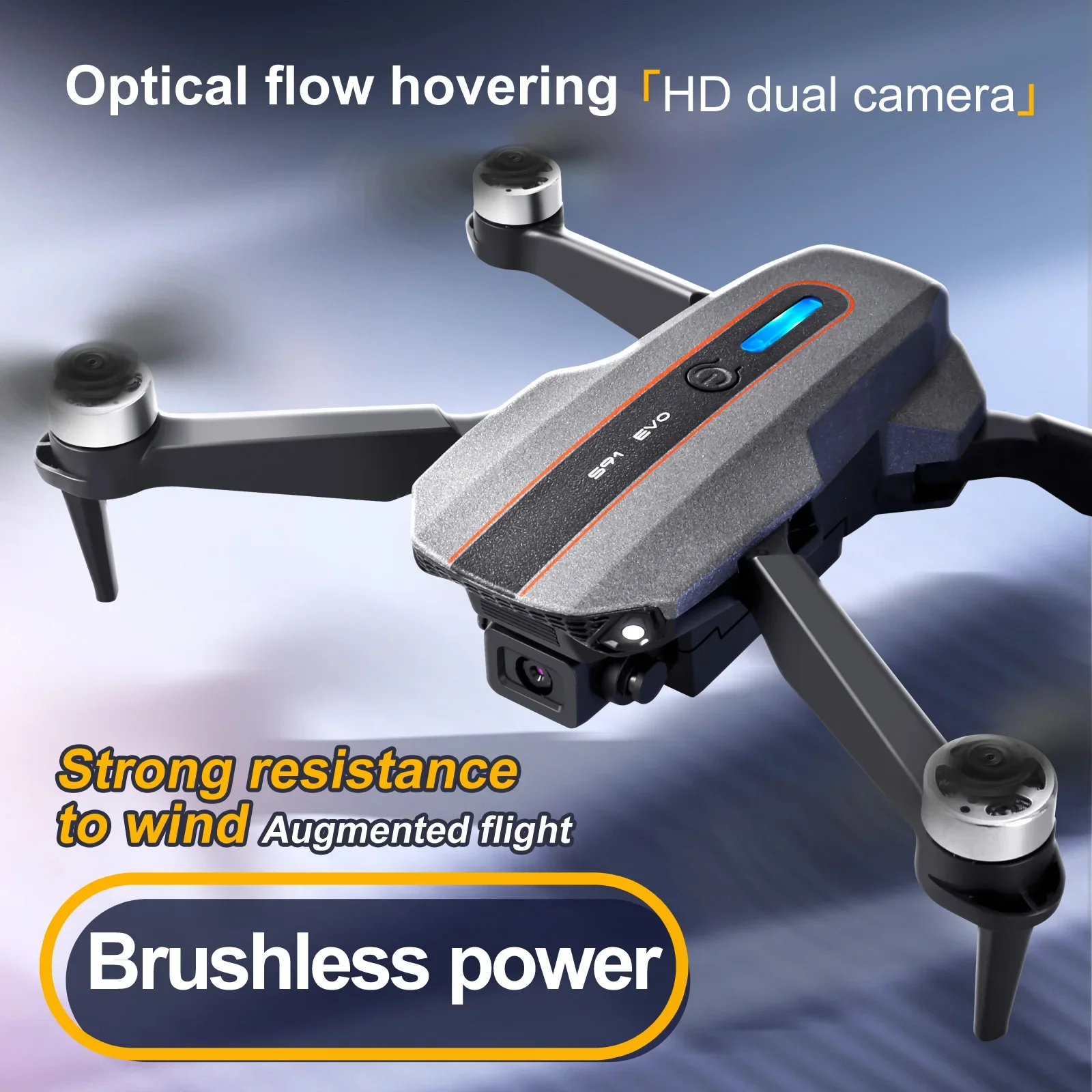 New S91 Evo Drone Optical Flow Four Axis  Windproof Strong Brushless Motor Long Range Remote Contro 4k HD Dual-Camera Fpv Dron