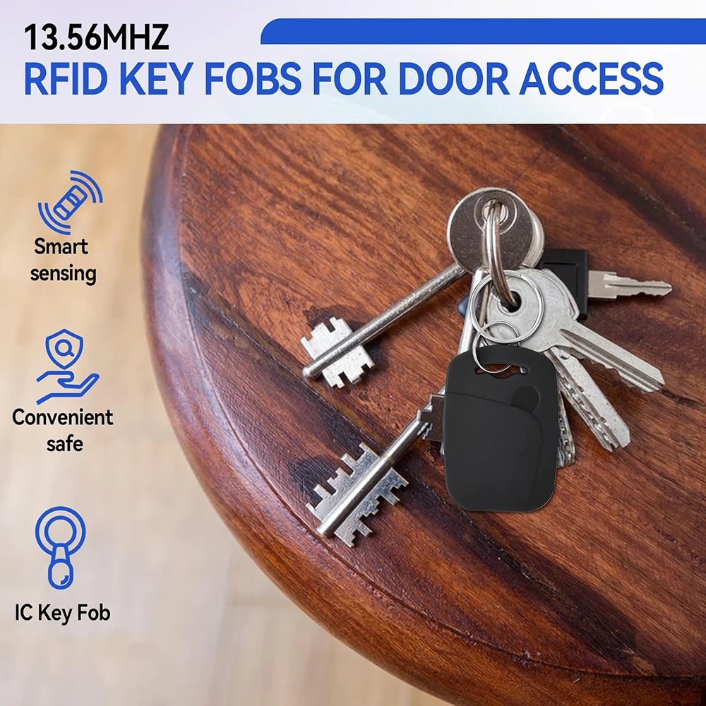 سلسلة مفاتيح RFID 13.56 ميجا هرتز، بطاقة IC غير قابلة للبرمجة لنظام التحكم في الوصول، متوافقة مع 125 كيلو هرتز و13.56 ميجا هرتز #4