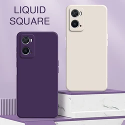 Luxury Square Liquid Silicone Case for OPPO A72 A73 A74 A76 A77 4G 5G Camera Protective 360 Shockproof Soft Phone Cover Armor