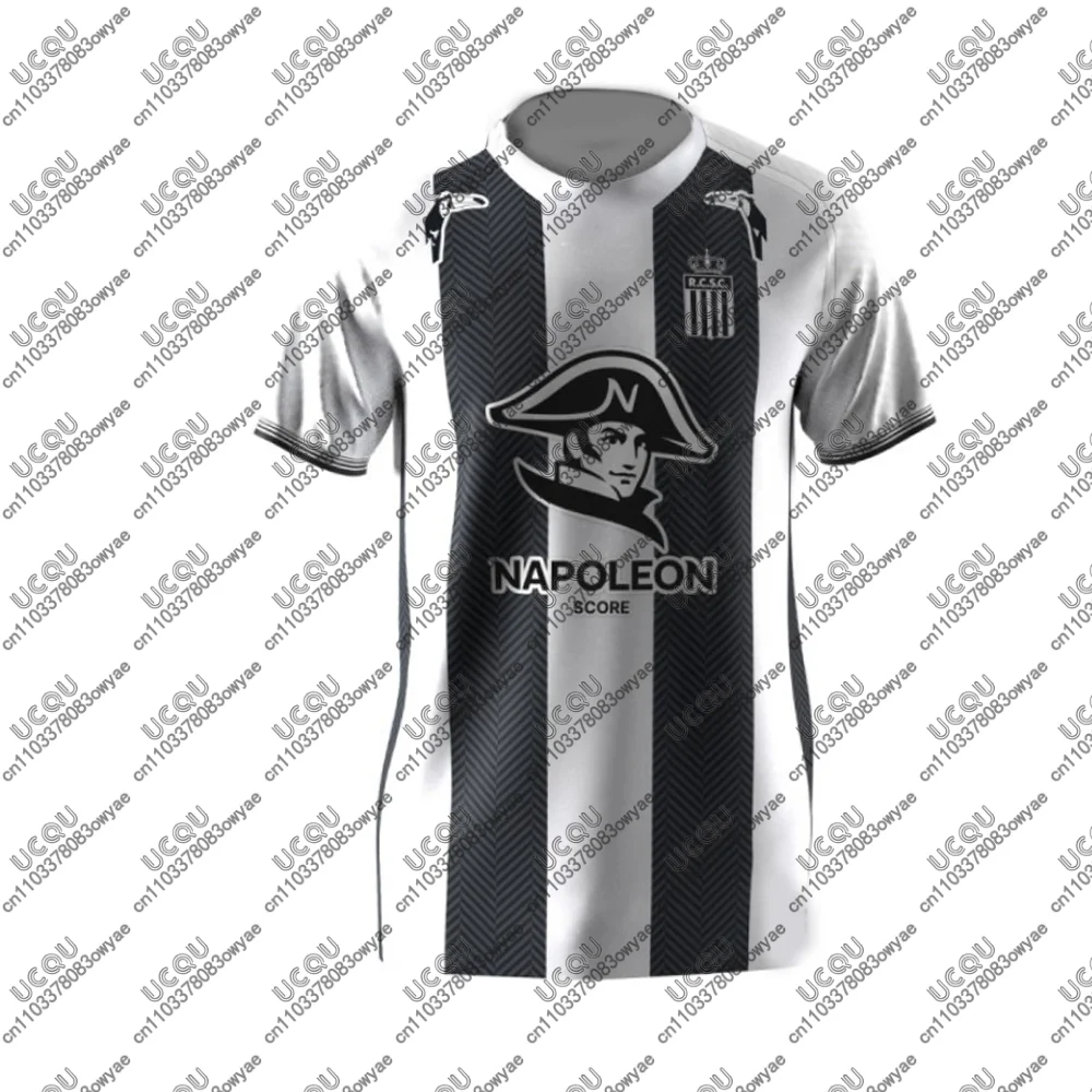 2025-26 homens crianças meninos camisa de futebol respirável de secagem rápida topo adulto masculino casa verão r-real futebol c-charleroi esportes longe