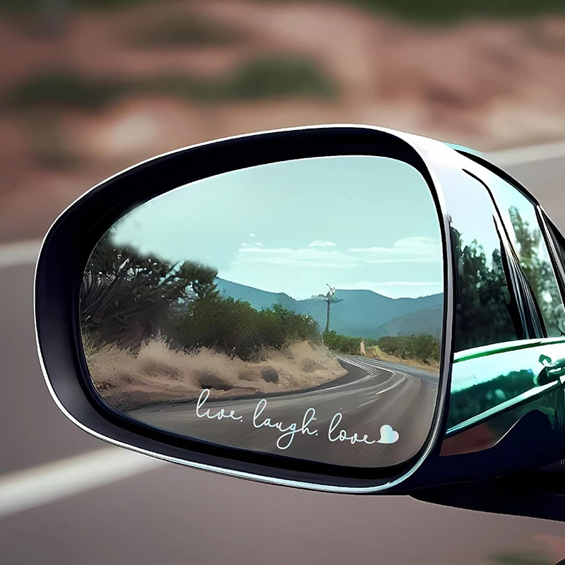 2Pcs Creative English Inspirational Car Rearview Mirror Decal Cute Car Vinyl Funny Art Sticker Decor Car Interior Accessories