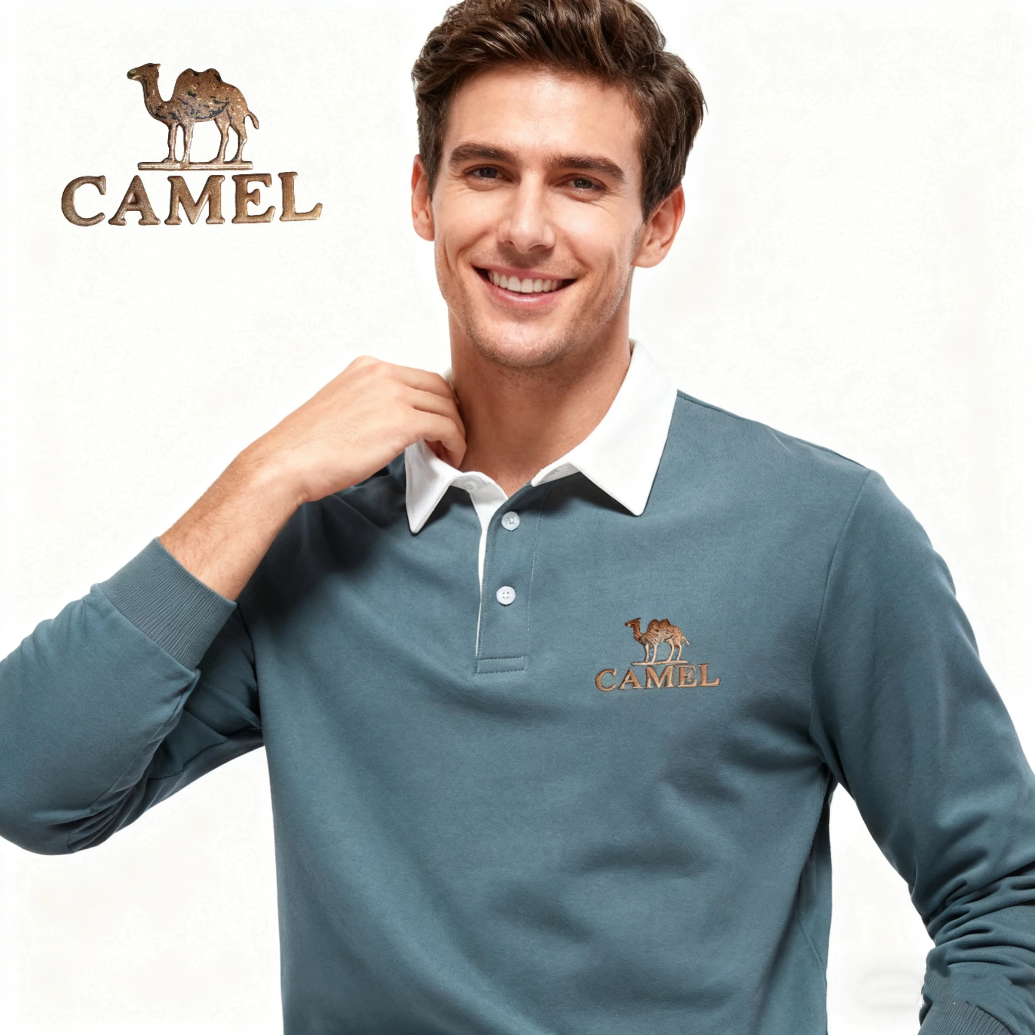 

2025 Spring Autumn Polo Neck Sweatshirts for Men Fashion Smart Casual Cotton Mens Hoodies Sweatshirts High Quality Pullover Tops