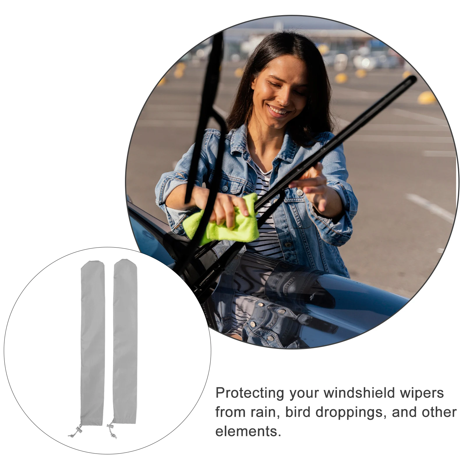 

2 Pairs Wiper Blade Covers Car Rainproof Snow Protection Dust Protector Waterproof Bird Proof Glass Shield Accessories