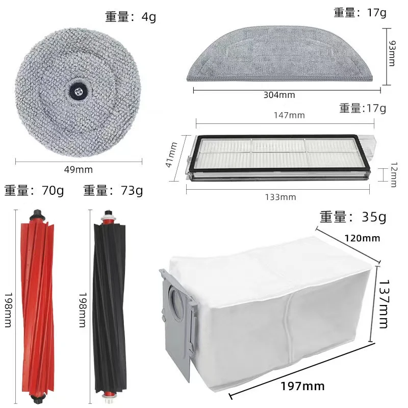 Roborock S8 MaxV Ultra Accessories Robot Vacuum Cleaner Mop Cloth Vacuum Bags Main Side Brush Filter Spare Parts