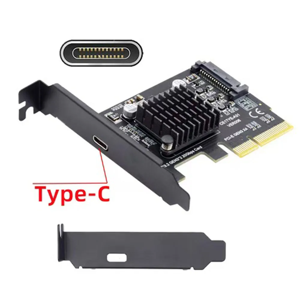 MDR USB 3.2 Adapter USB 3.2 Gen2 Type-C 20Gbps USB-C to PCI-E 4X Express Card Adapter for Desktop Motherboard