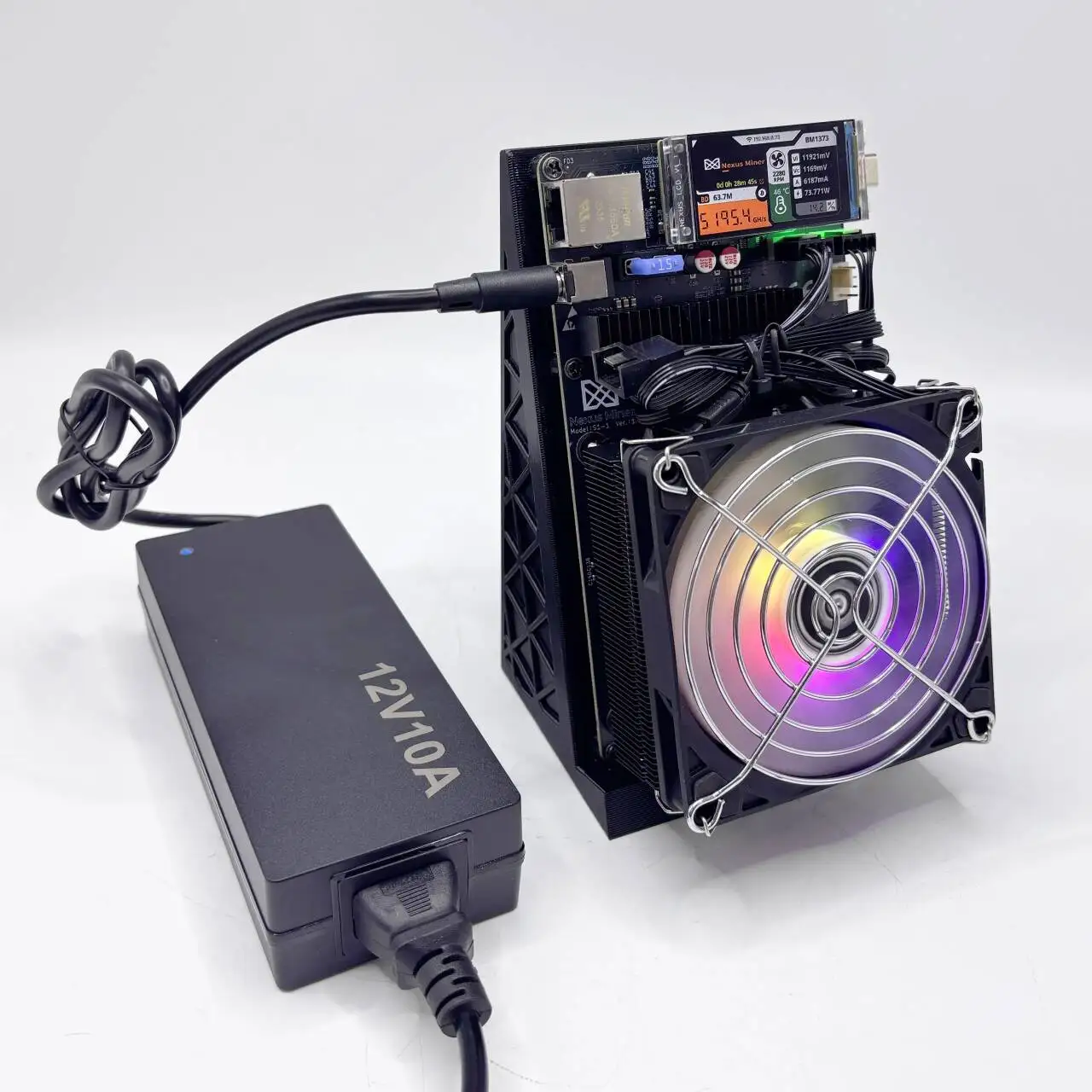 Nexus S1 Miner 5Th/s 75W 1*BM1373 Chip Solo BTC Miner High Performance SHA256 Miner Home Mining With Power Supply