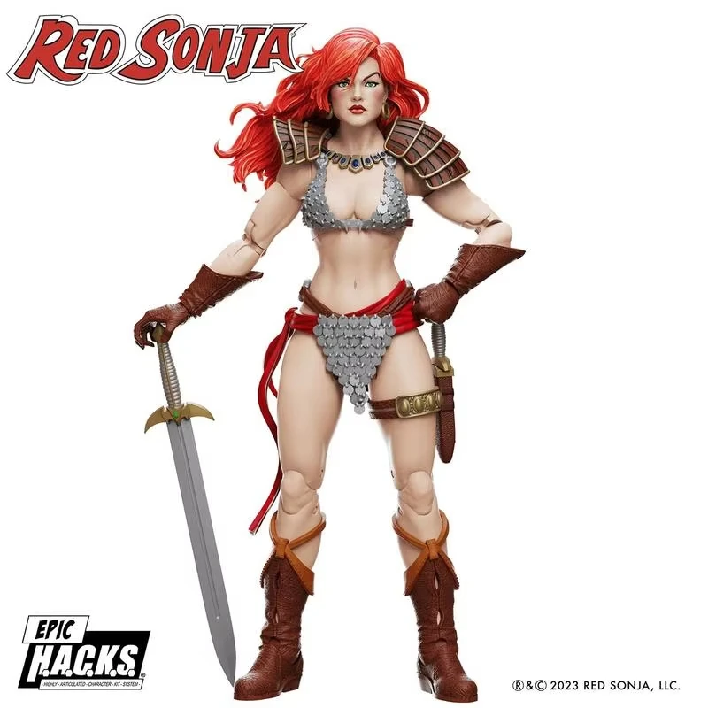 متوفر في المخزون Boss Fight Studio بمقياس 1/12، شخصية Red Sonja للذكرى الخمسين ملحمة H.A.C.K.S. سلسلة مع قاعدة عرض نموذجية مفصلة #3