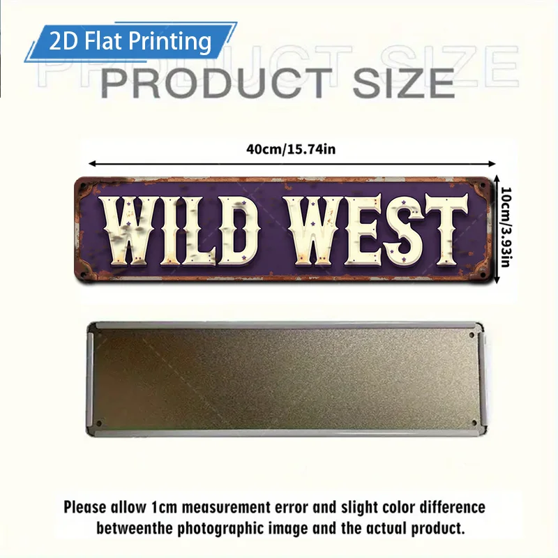 1 قطعة 4x16 بوصة علامة معدنية "الغرب البري الريفي" علامة معدنية ديكور مزرعة عتيق"