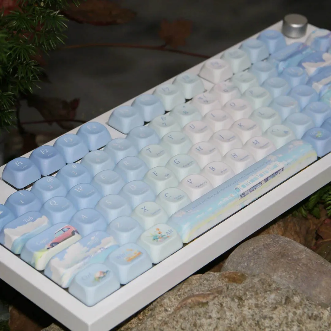 

127 Keys Summer Cool Wind Theme MOA Profile Keyboard Keycaps Dye Sub PBT Keycaps for Gateron Cherry MX Switches Gamer Keyboard