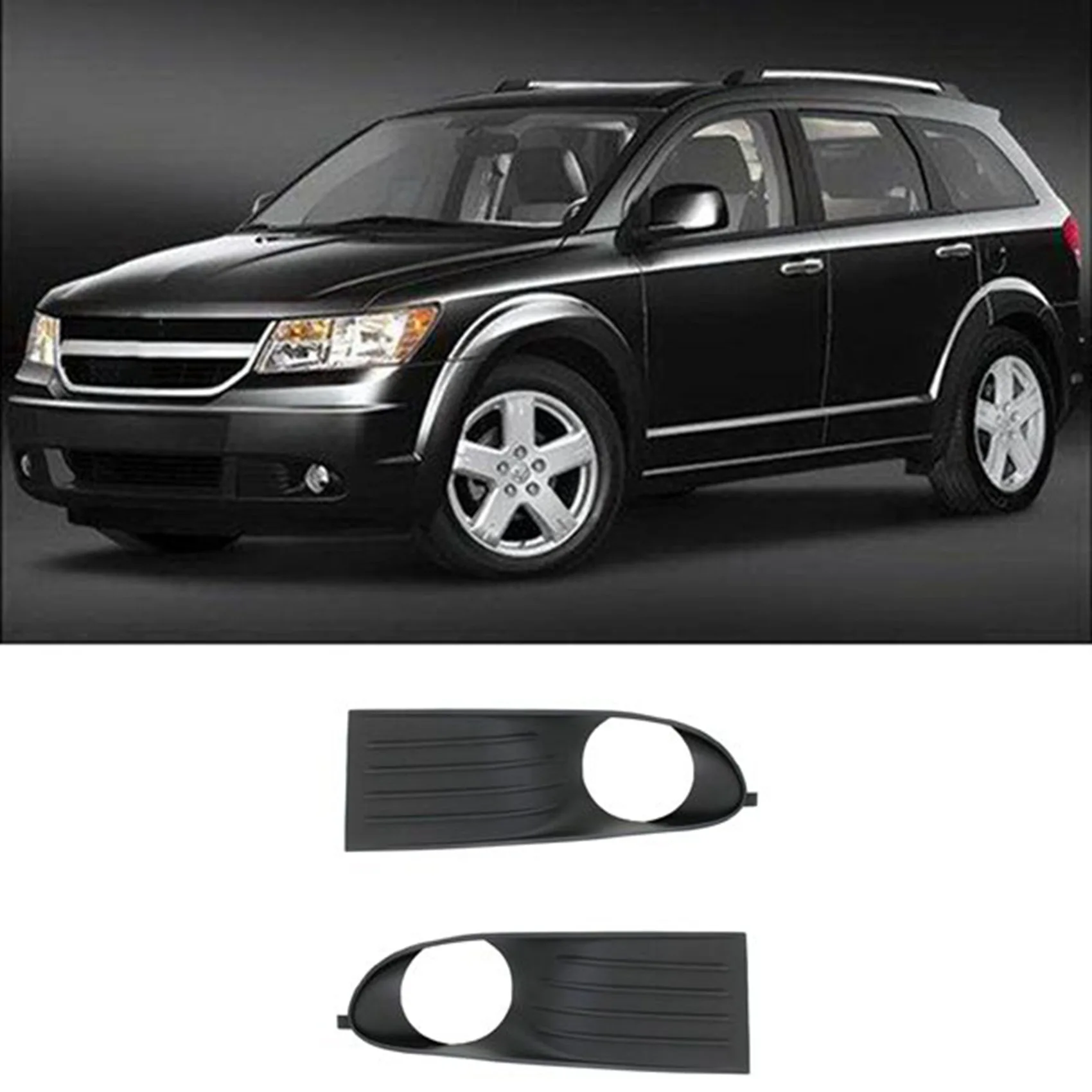 Car Left and Right Front Bumper Fog Lamp Grille Cover Fog Lamp Frame for Dodge Journey 2009-2012 05178284AB