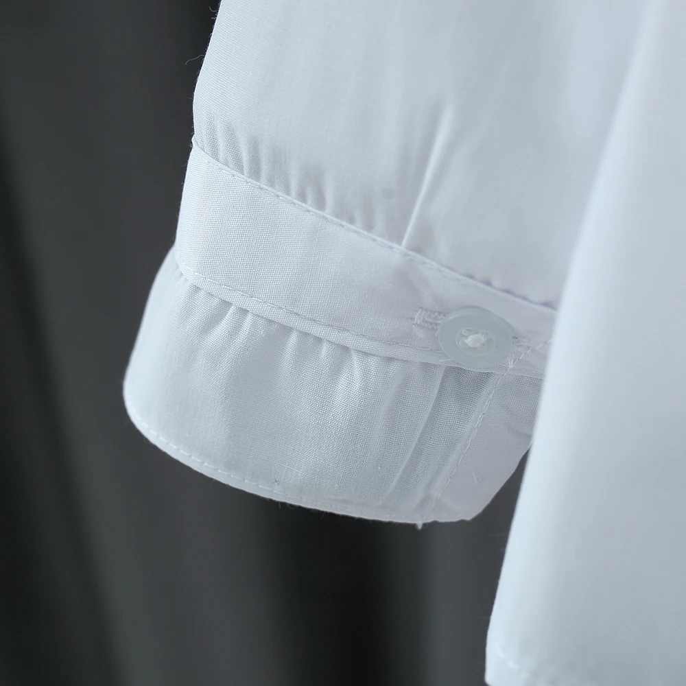 قميص طفلة بأكمام طويلة، ملابس أطفال جديدة للربيع والخريف بياقة بتلات بيضاء مناسبة لارتفاع 120-170 سنتيمتر