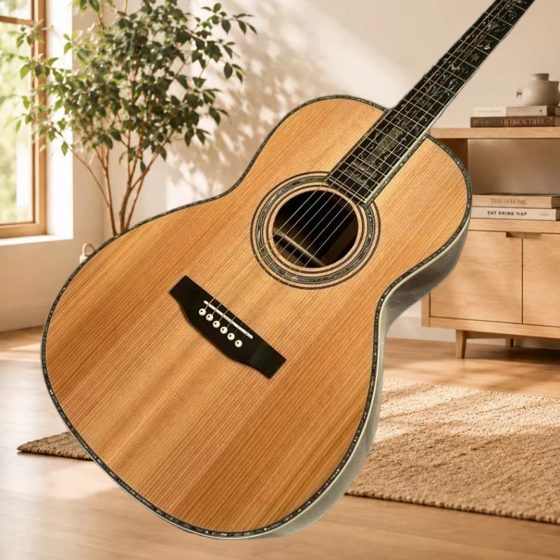 00045 HPL Red Cedar Top 6 Strings Acoustic Guitar Rosewood Back Sides Ebony Bridge 39 Inch Beginner Gift Free Delivery