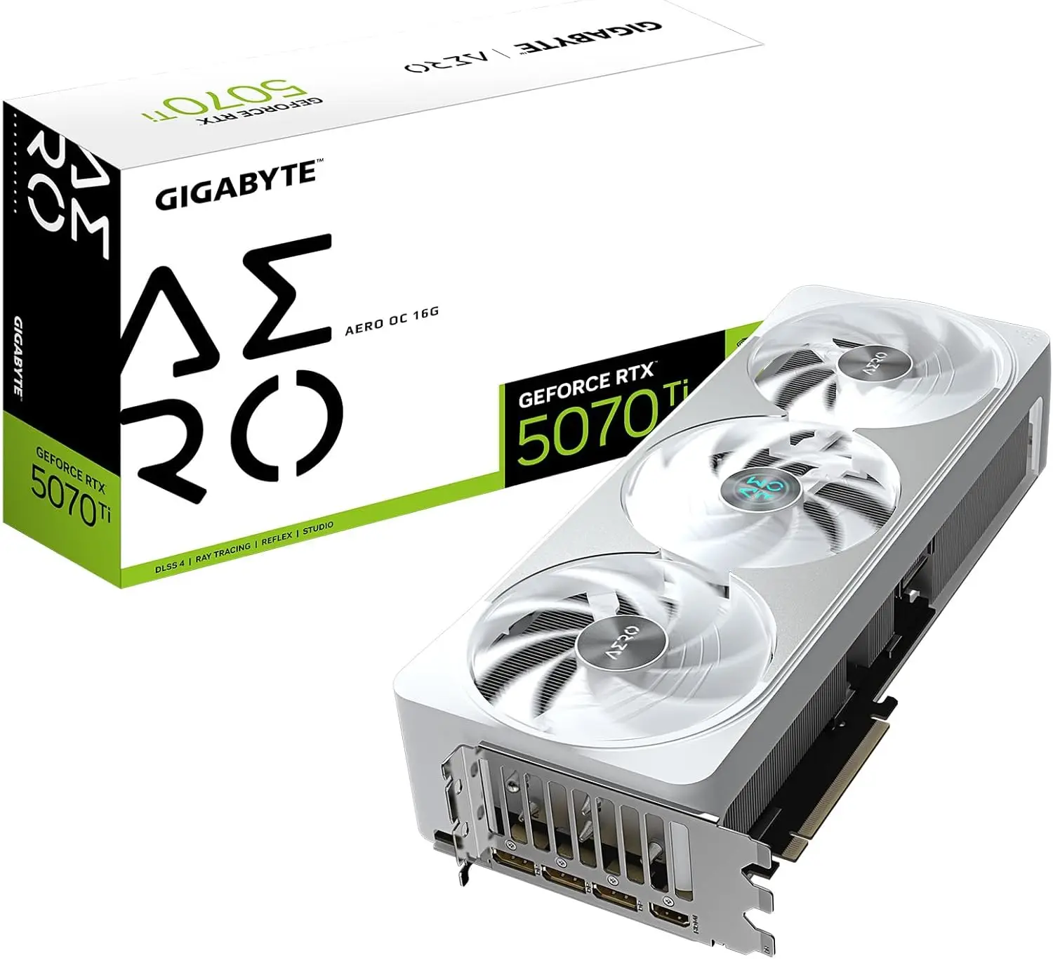 

GeForce RTX 5070 Ti AERO OC 16G Graphics Card, 16GB 256-bit GDDR7, PCIe 5.0, WINDFORCE Cooling System, GV-N507TAERO OC-16GD Vide