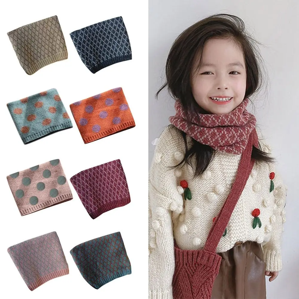 

Thickened Thermal Neck Warmer Bib Soft Boys Girls Knitted Scarf Windproof Coldproof Children Winter Scarves Autumn Winter