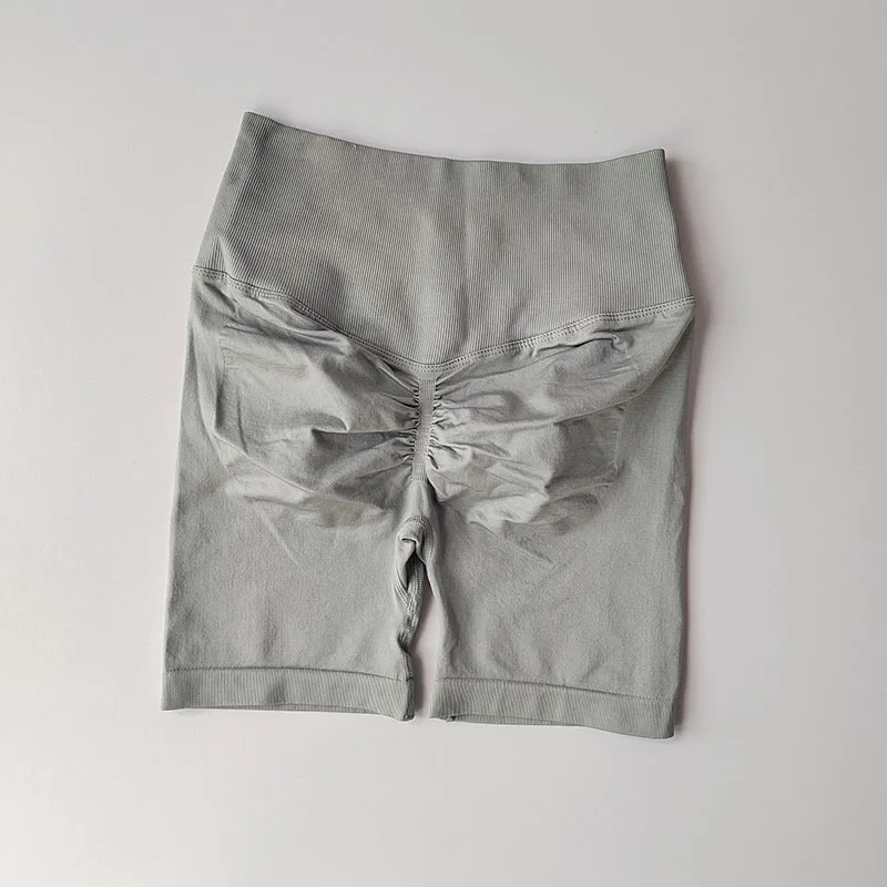 Pfirsichfarbene Fitness-Shorts mit hoher Taille, schnelltrocknend, atmungsaktiv, für das Training, Po-Lifting, eng anliegende Sport-Yoga-Dreiviertelhose – Detail 15