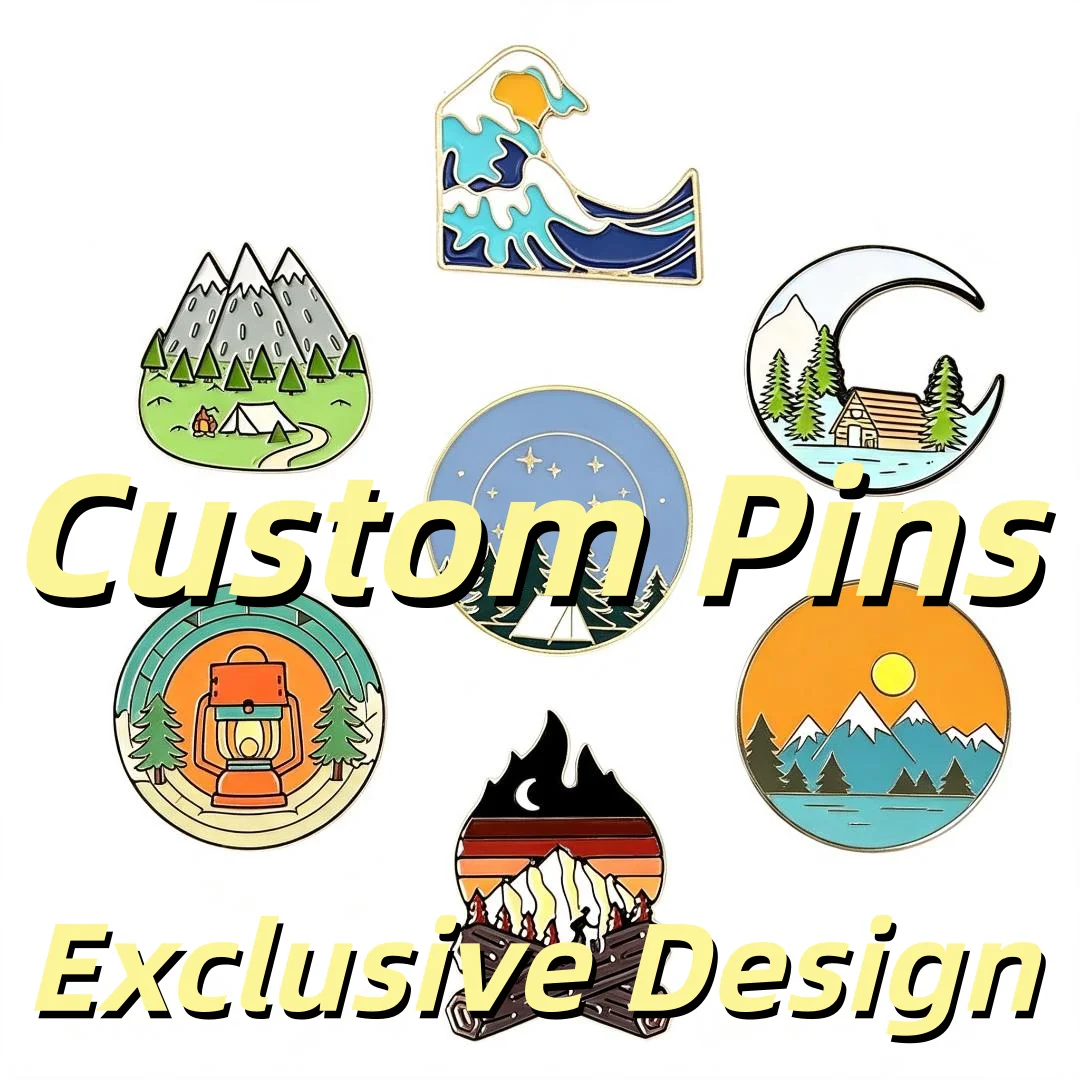 Trending Custom Pins Personalized Enamel Pins Wilderness Nature Scenery Enamel Badge Fashion Accessory Holiday Souvenir