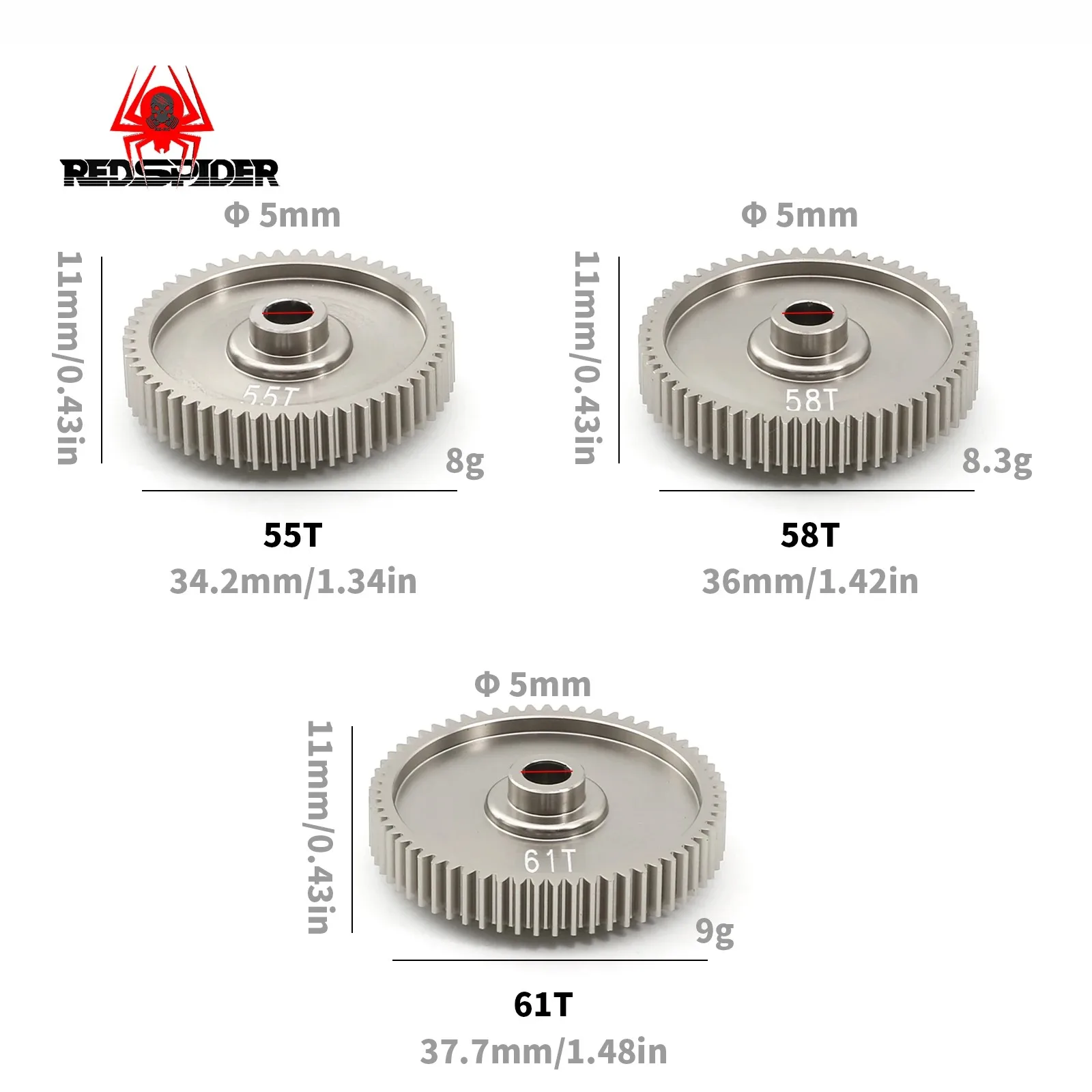 

1 шт. 55T 58T 61T высокоскоростная цилиндрическая шестерня 51004 53665 для TAMIYA TT01 TT-01 1/10, детали для обновления радиоуправляемого автомобиля, аксессуары