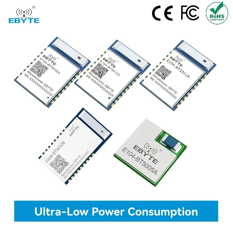 BLE Wireless Module UART SMD BYTE E104 Series E104-BT5005A E104-BT5010A BLE5.0 5.1 Ultra-Low Power Consumption