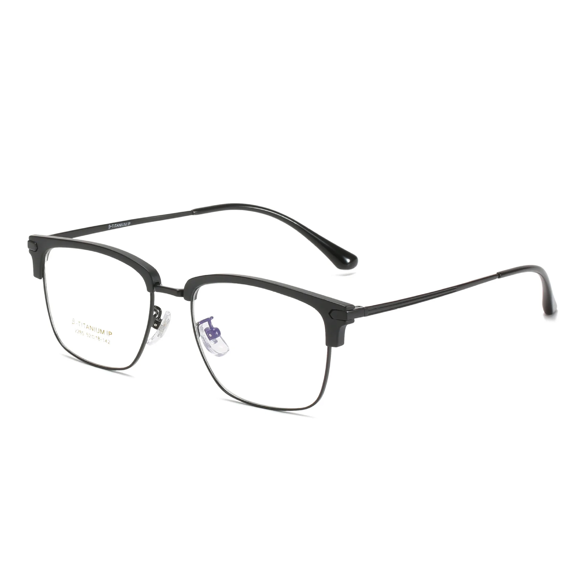 Eyebrow Tr90β Titanium Glasses Leg Square Frame Glasses Frame Optical Frame with Myopic Glasses Option