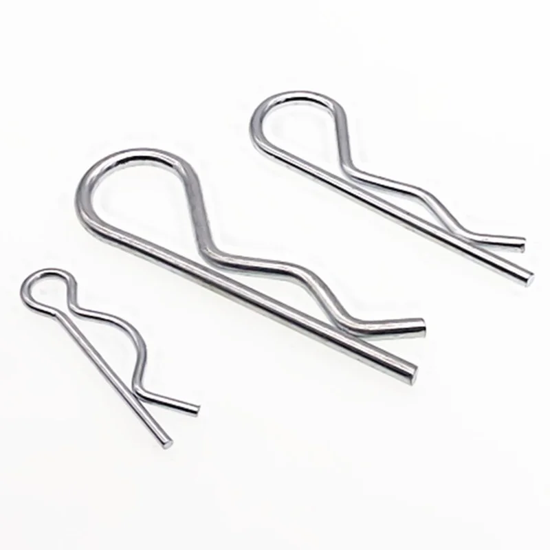 100Pcs Metal Pins R-type Cotter Pins Wave Latch Bolt Locking Pin Split Pin Tractor Clip Mechanical Hitch Pin Carbon Steel