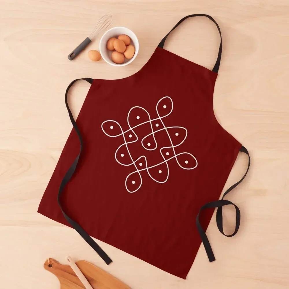 

Simple Kolam with dots Apron Woman Work Men gift Apron