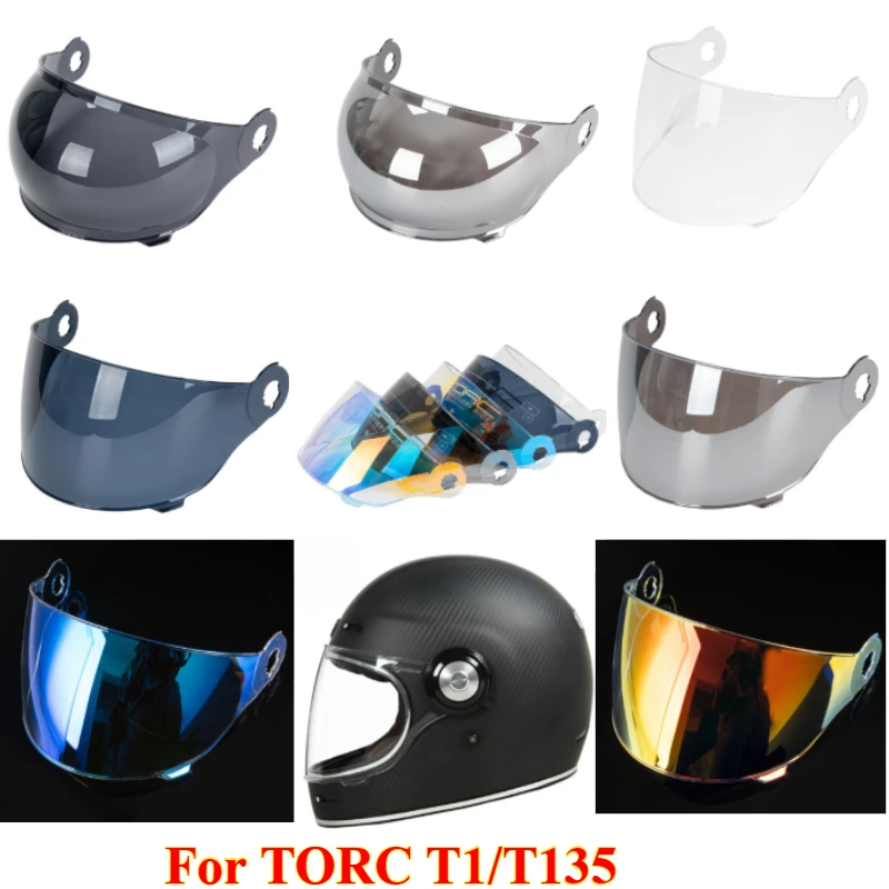 

Suitable for TORC T1/T135 Helmet Visor Windscreen Motorcycle Helmet Accessories Universal Day and Night Electroplated Lenses